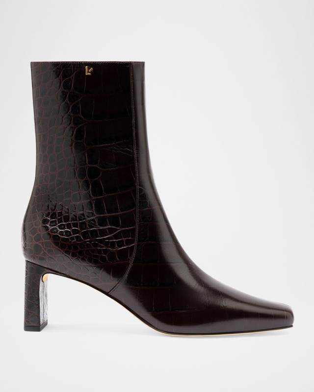 Alexis Croco Ankle Booties